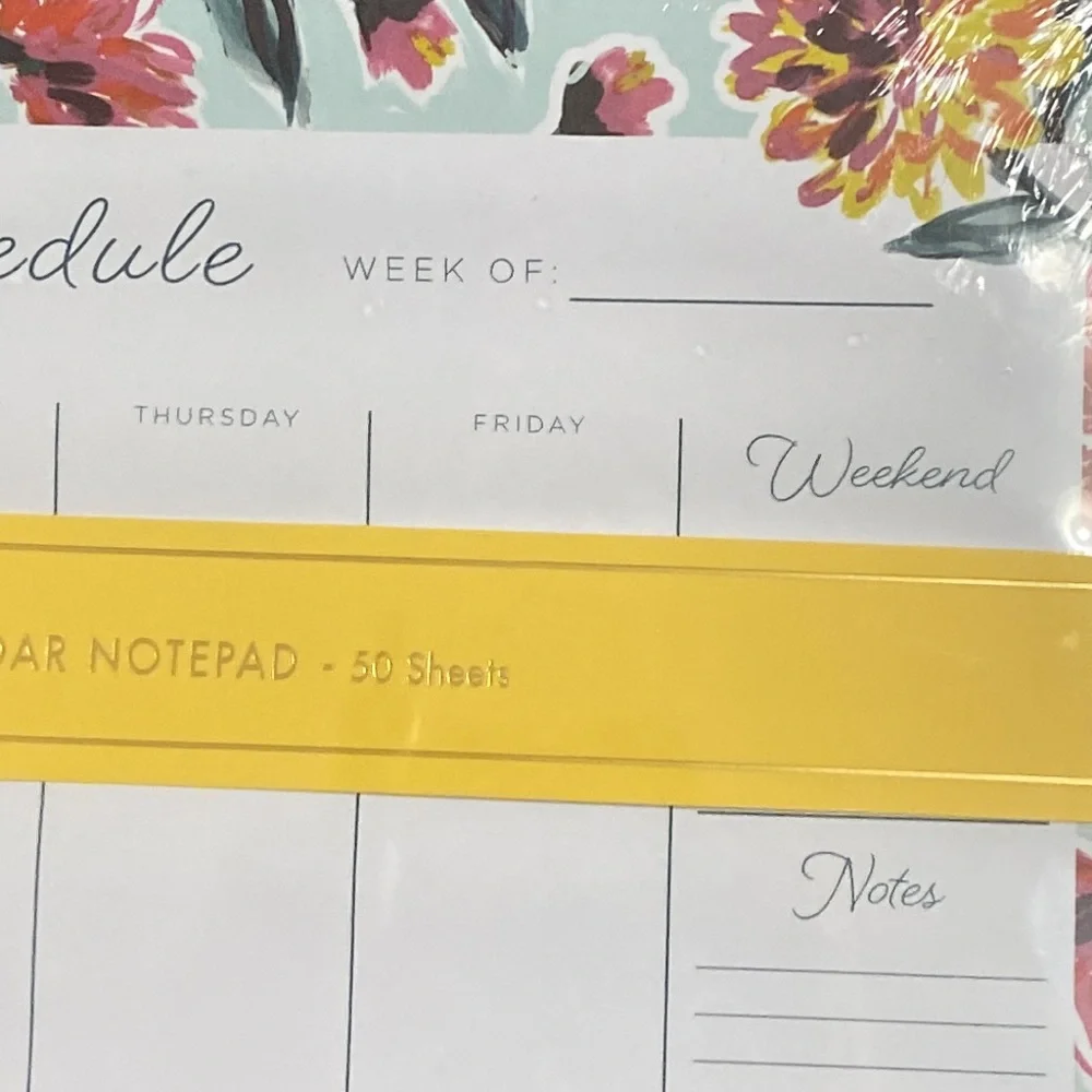 New Kohls Undated Weekly Calendar Planner Notepad 50 Sheets
